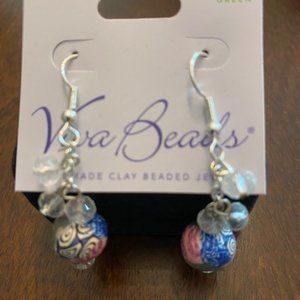 Viva Beads,  handmade clay bead earrings, new